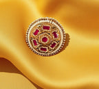 Ruby gold finish ring