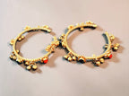 Red,blue & green stone bangles