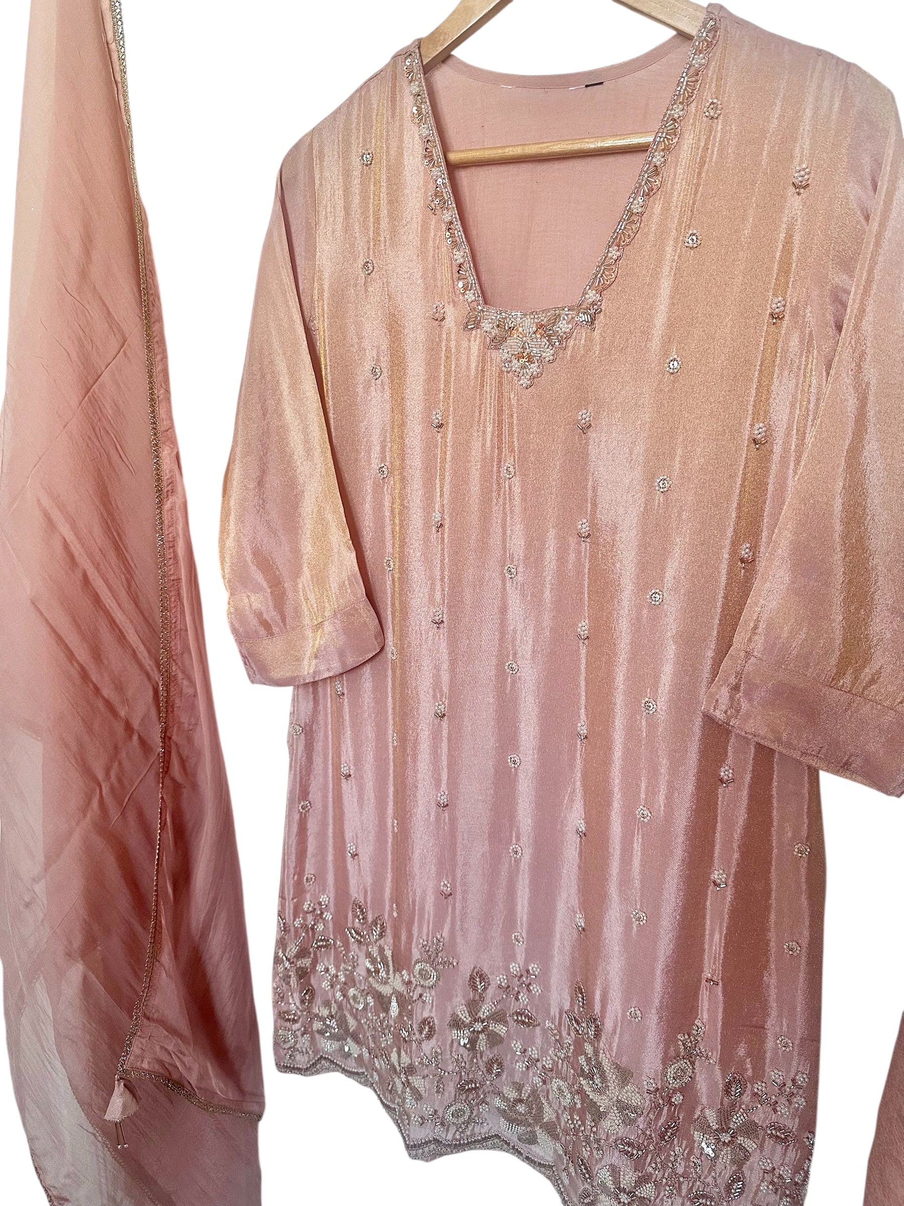 Blush pink palazzo suit