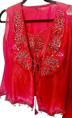 Pinkish red fusion outfit