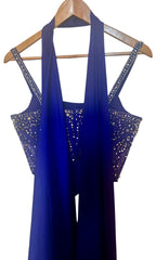 Electric blue dhoti skirt set