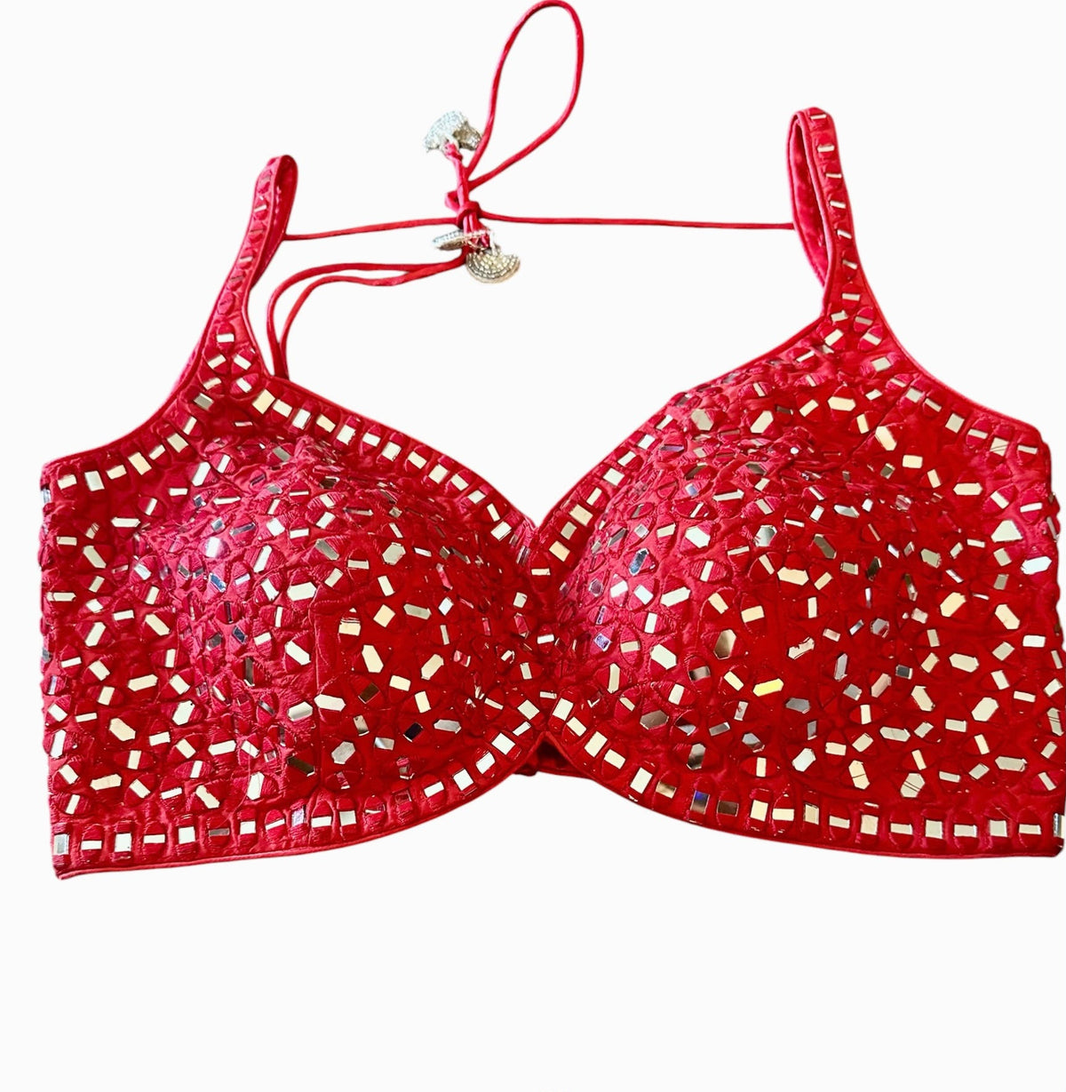 Red mirror work blouse