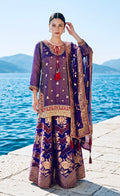 Purple benarasi Sharara suit