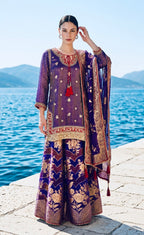 Purple benarasi Sharara suit