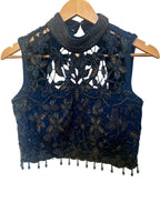 Navy blue skirt drape set