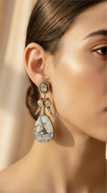 White marble pattern earrings
