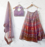 Lavender benarasi lehenga set