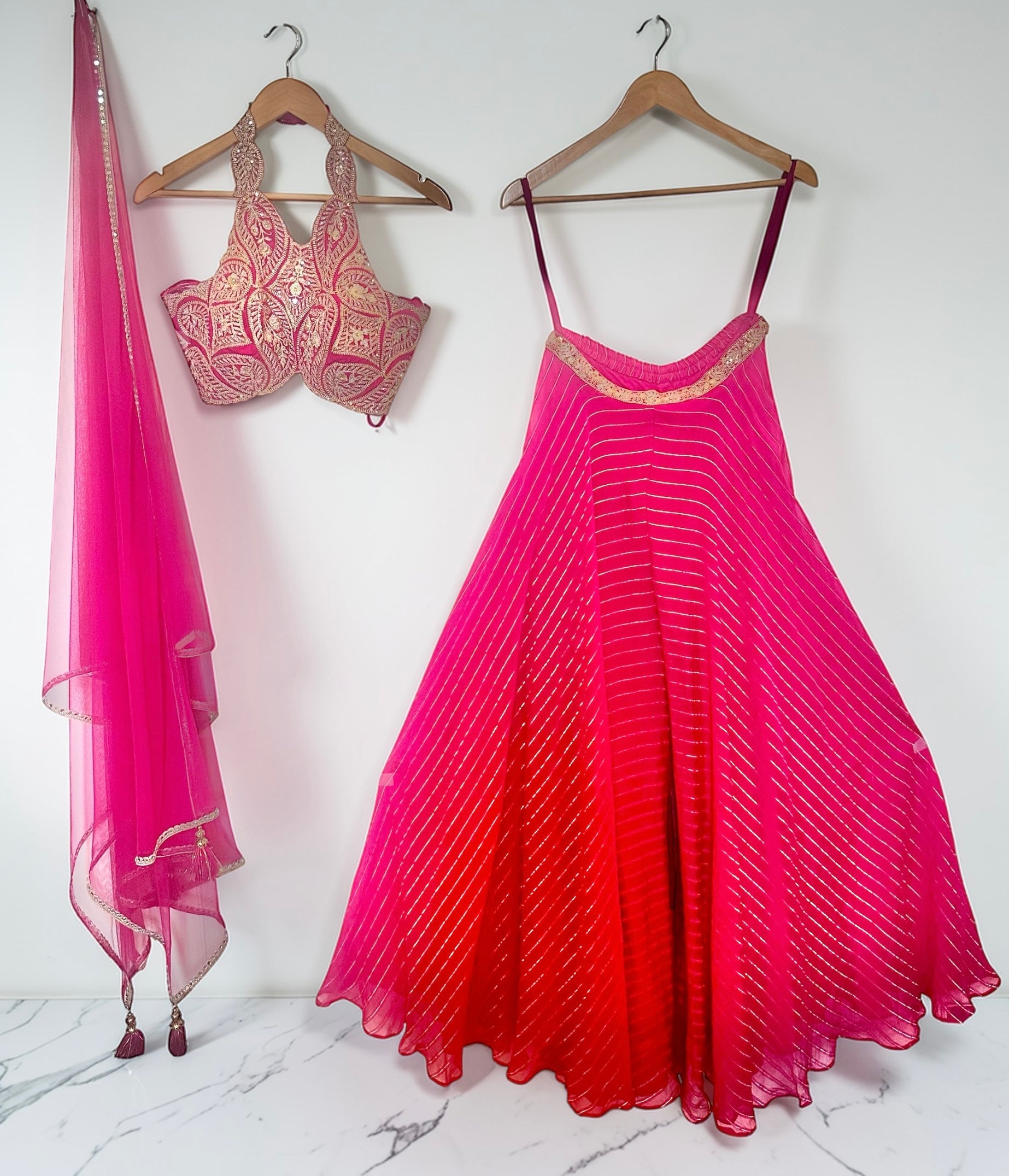 Fuchsia Sharara set