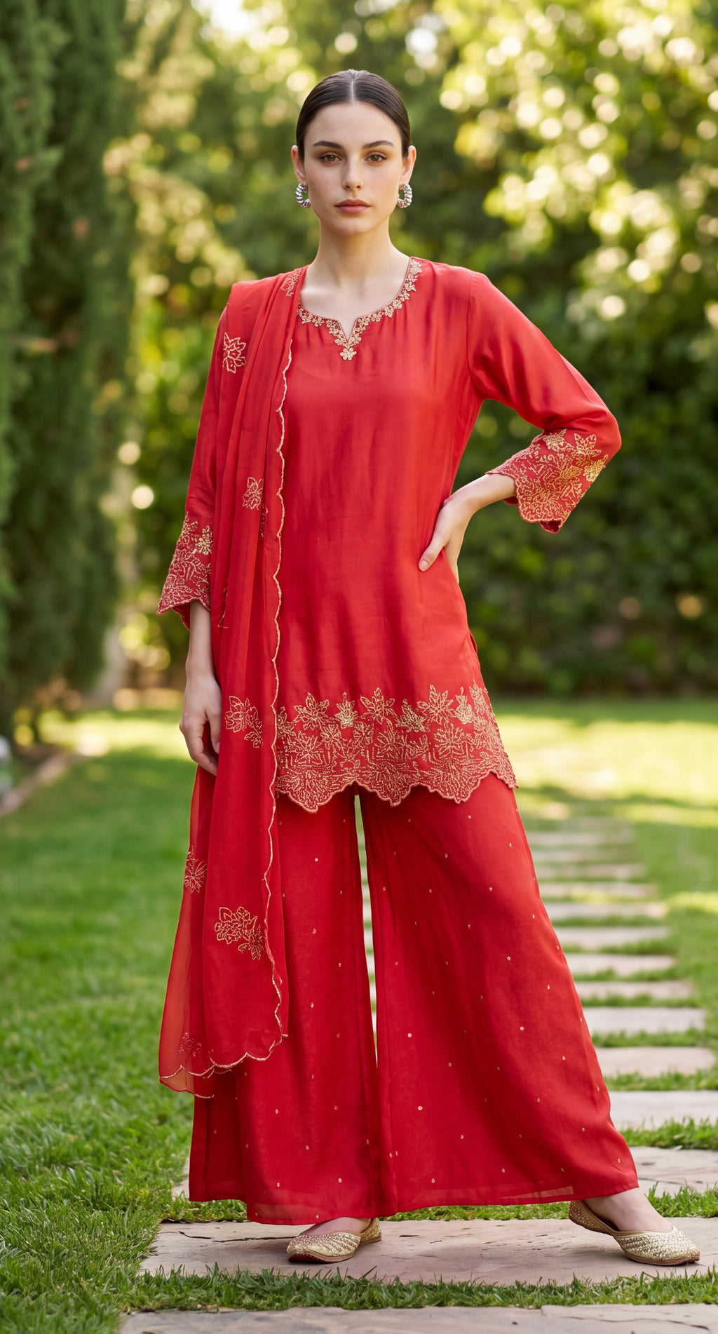 Rust Sharara suit