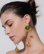 Emerald green jhumkaa earrings