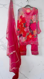 Floral printed farshi salwaar suit