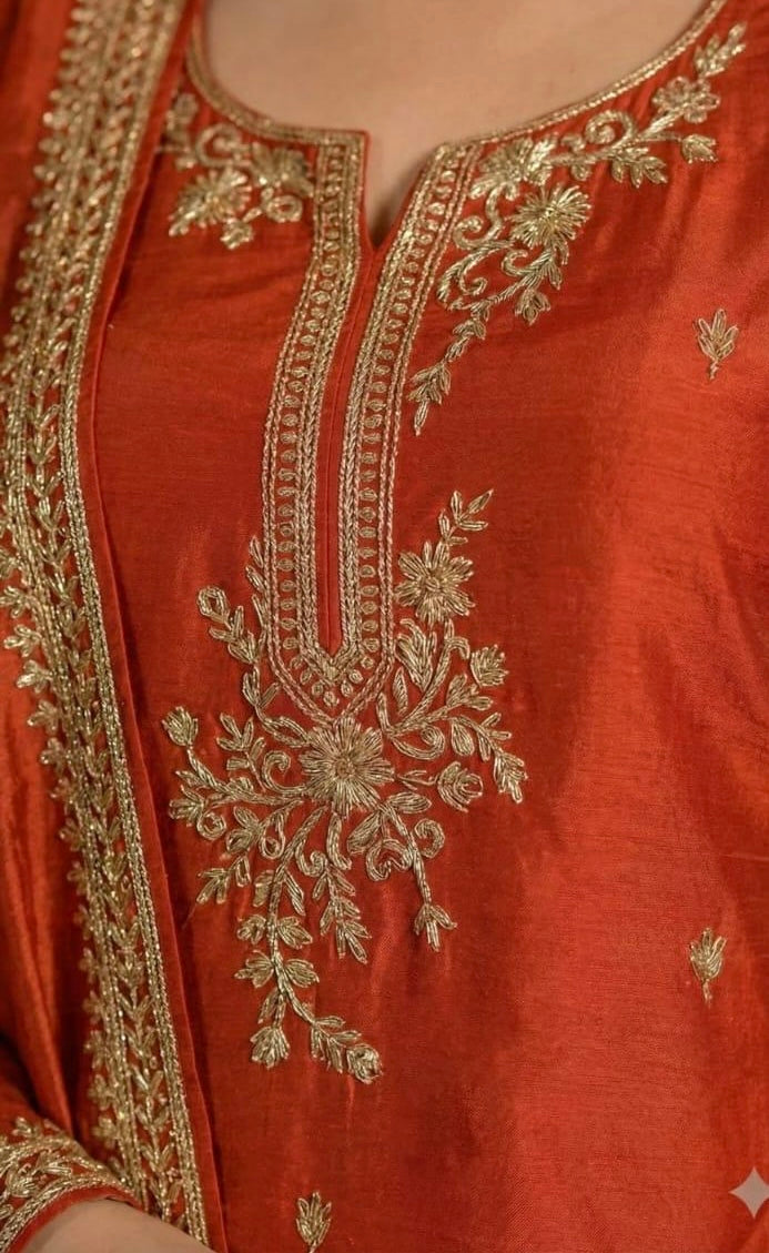 Rustish orange sharara suit