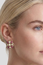 Purple stone Polki studs