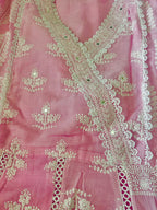 Pink chikankari suit