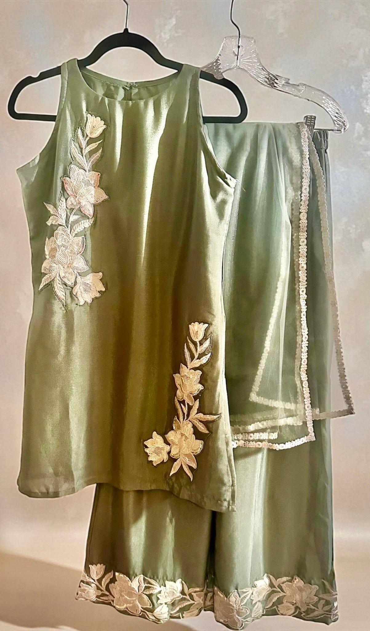 Se-green palazzo suit