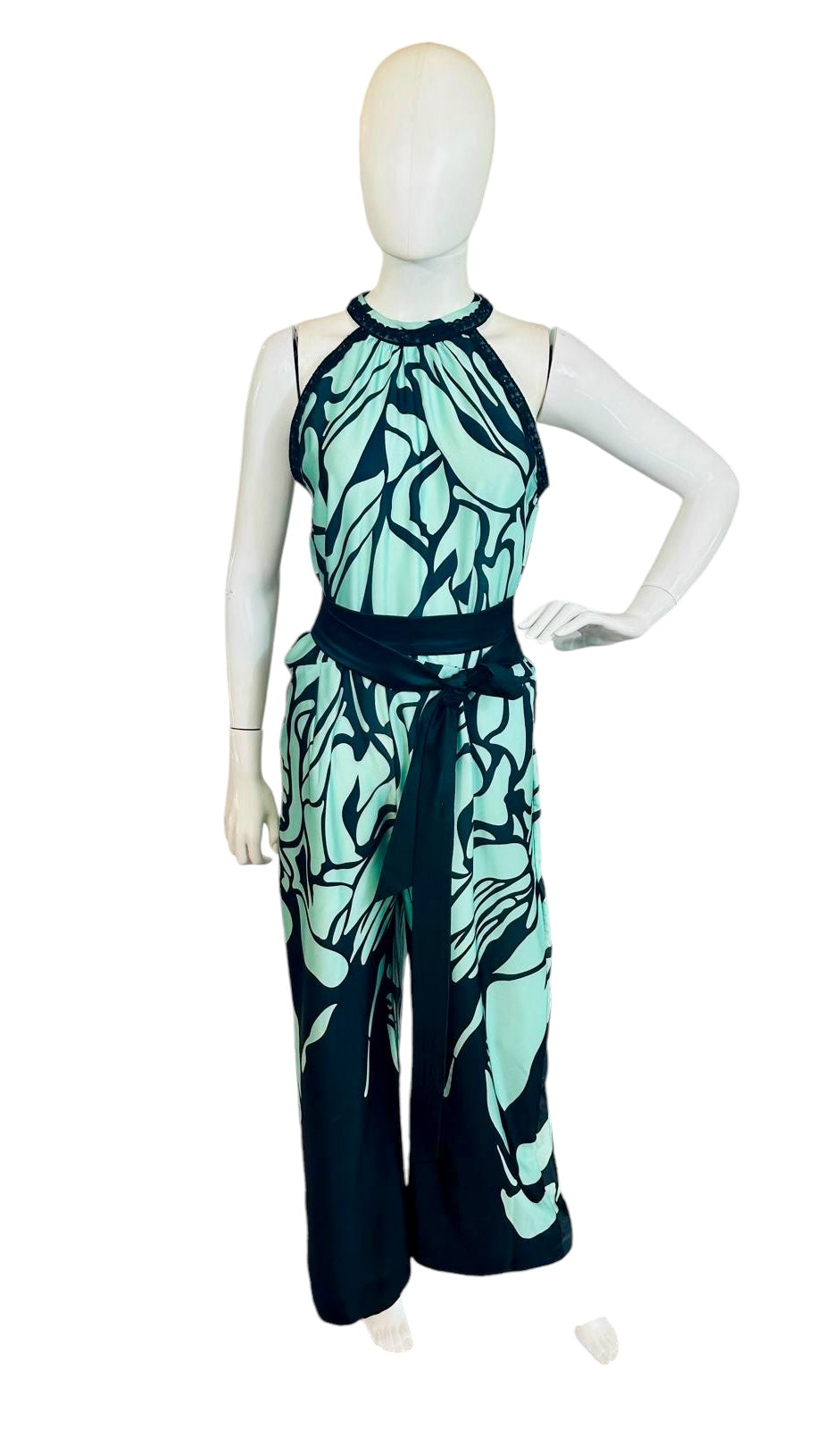 Green printed jumpsuit