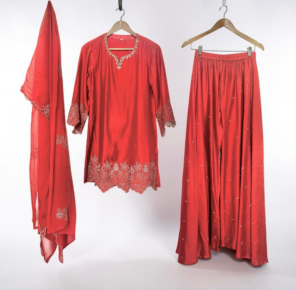Rust Sharara suit