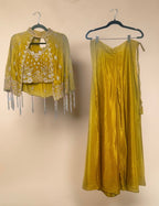 Lime green 3-piece fusion palazzo set