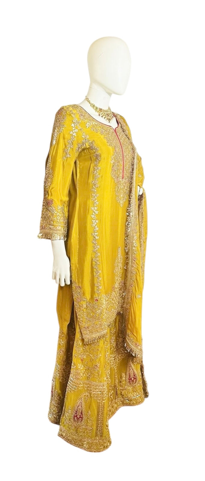 Mustard yellow Sharara suit