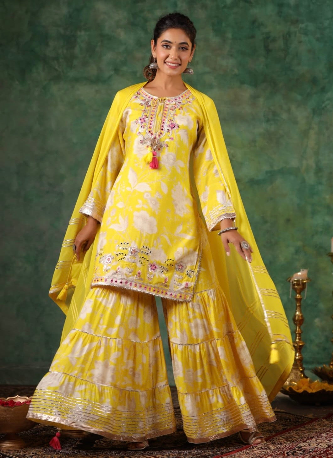 Yellow sharara suit