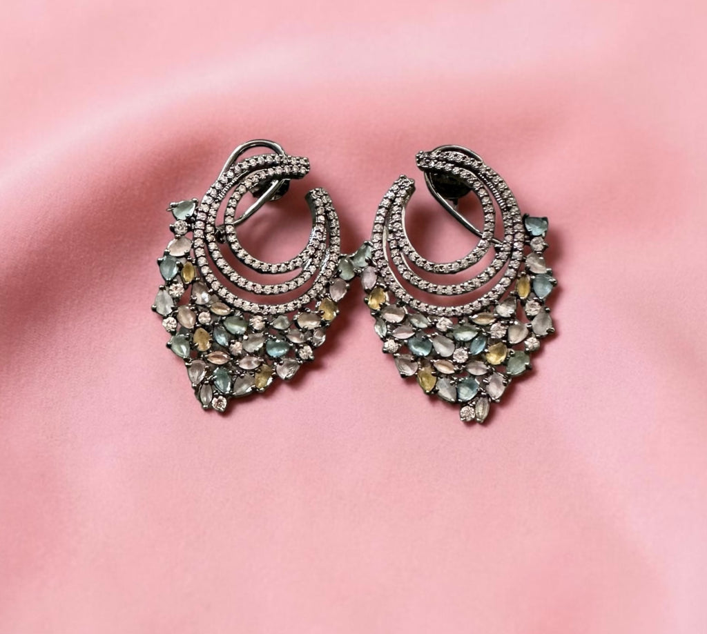 Multi- stone ad earrings