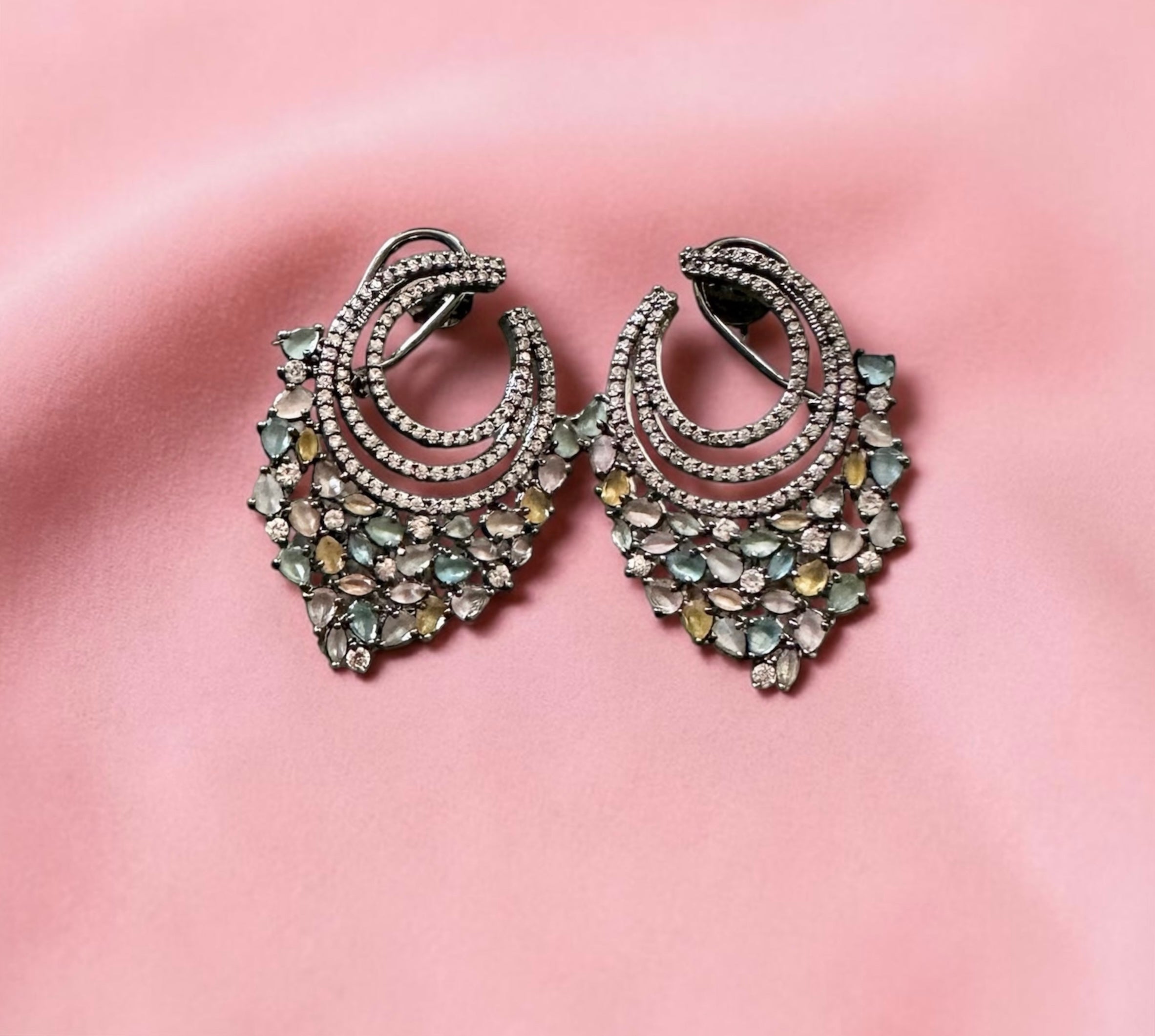 Multi- stone ad earrings