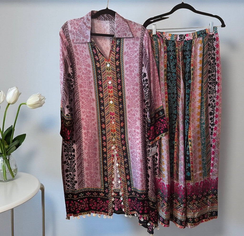 Pink printed co-ord set