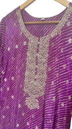 Purple lehriya suit