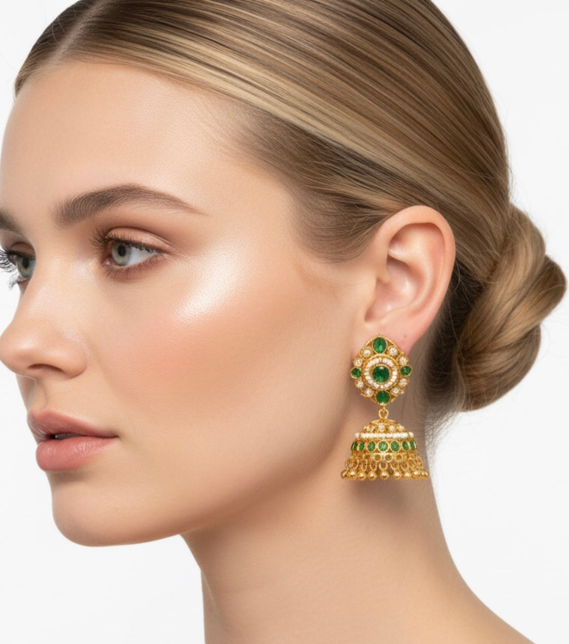 Emerald green jhumkaas