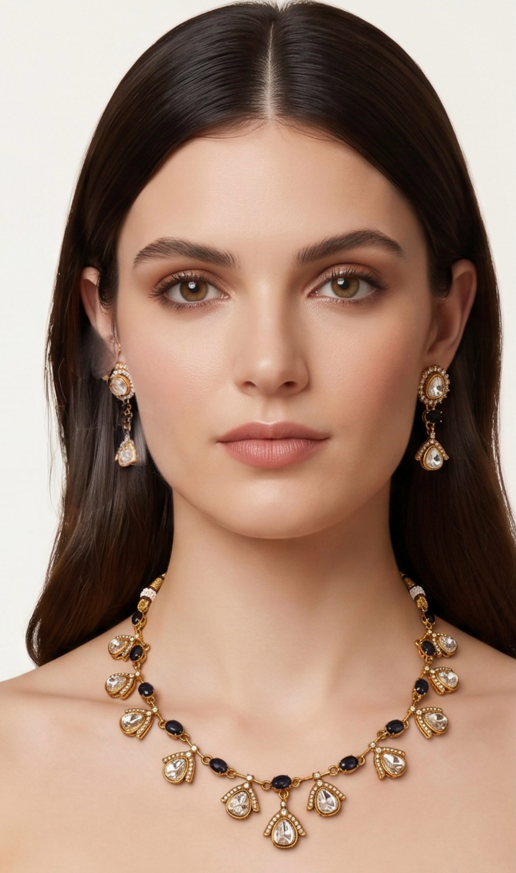 Black stone Polki set