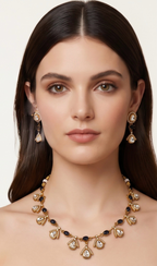 Black stone Polki set