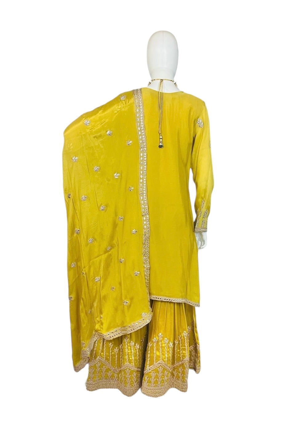 Yellow georgette garara set