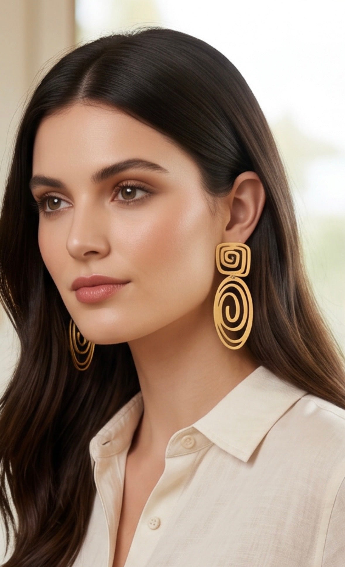 Gold contemporary earrings