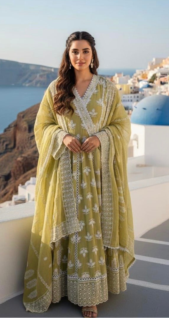 Green anarkali suit