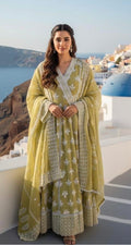 Green anarkali suit