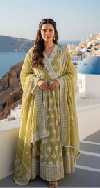Green anarkali suit