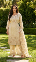 Ivory embroidered suit