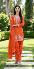 Orange salwaar suit