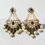 Black stone Victorian earrings