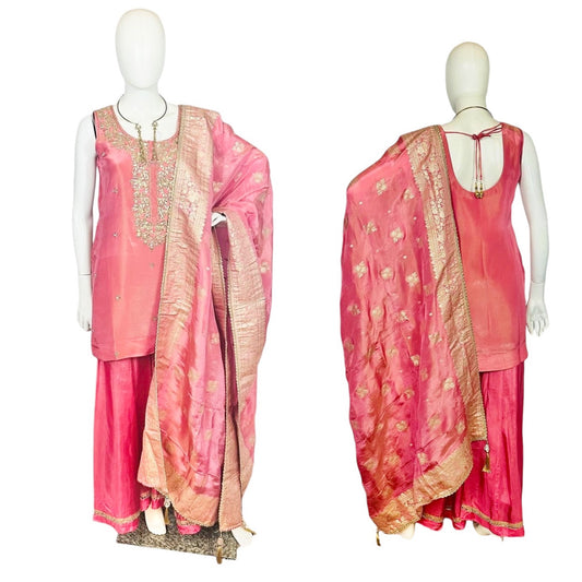 Pinkish peach Sharara suit