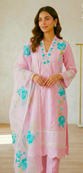 Pink chikankari suit