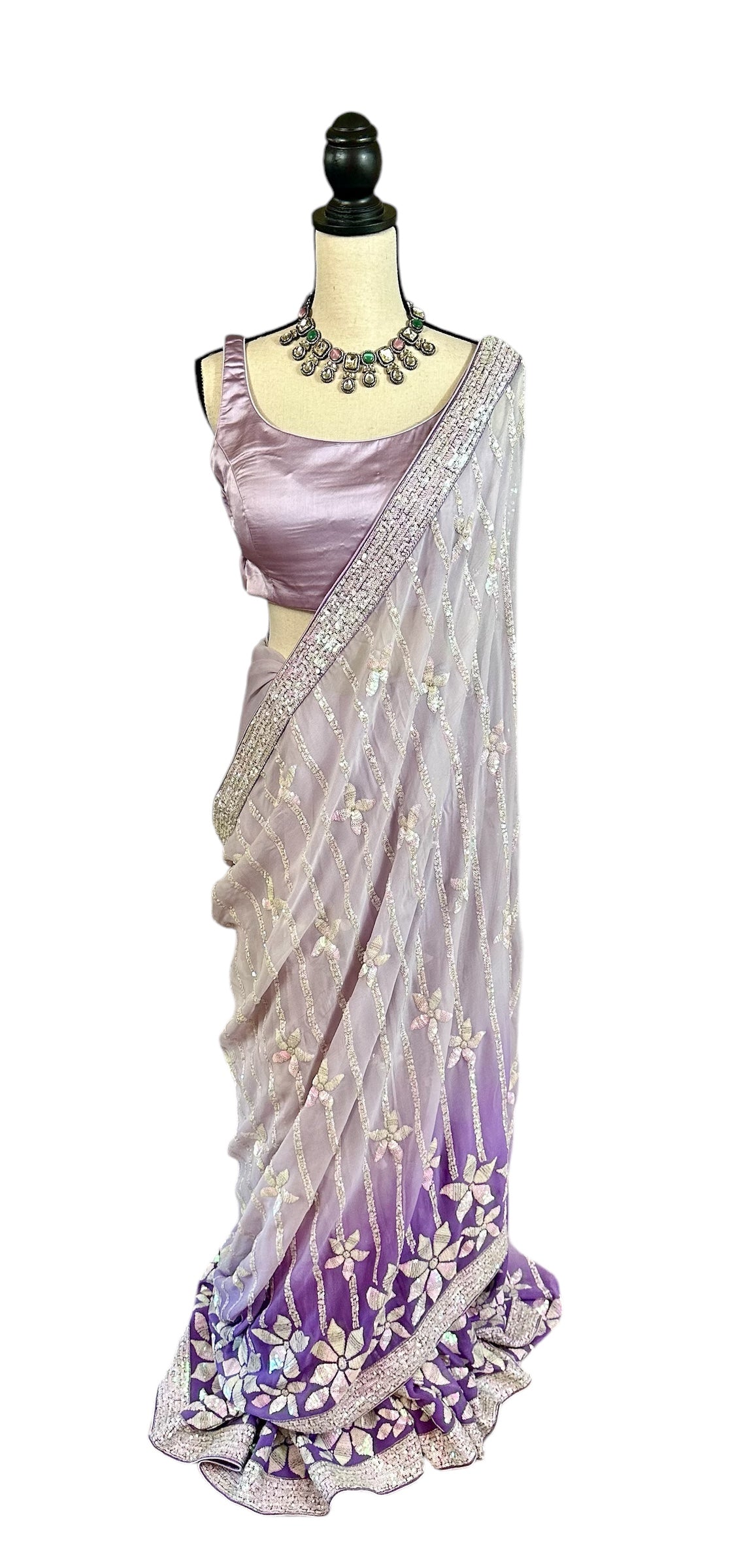 Purple ombré saree