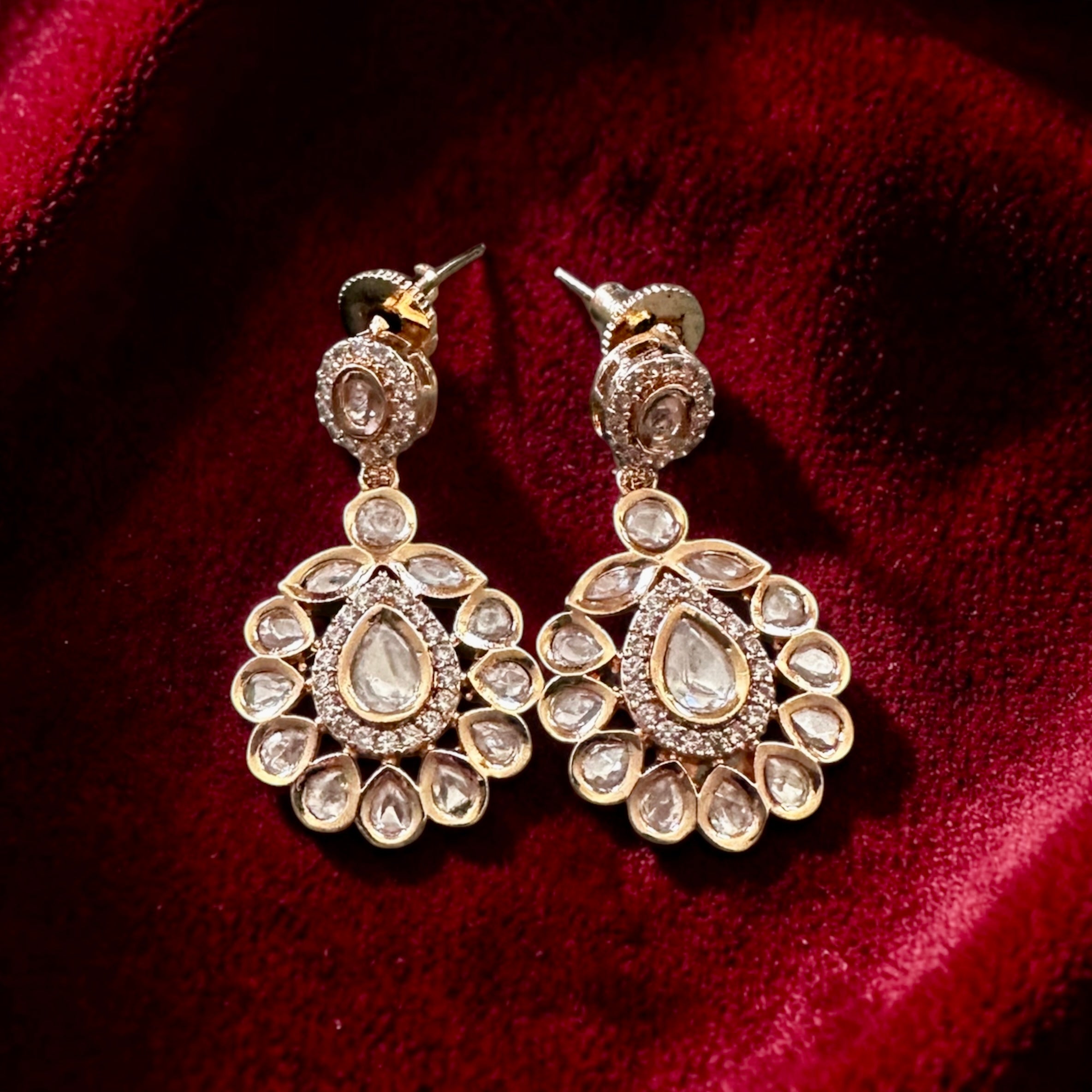 Clear Polki earrings