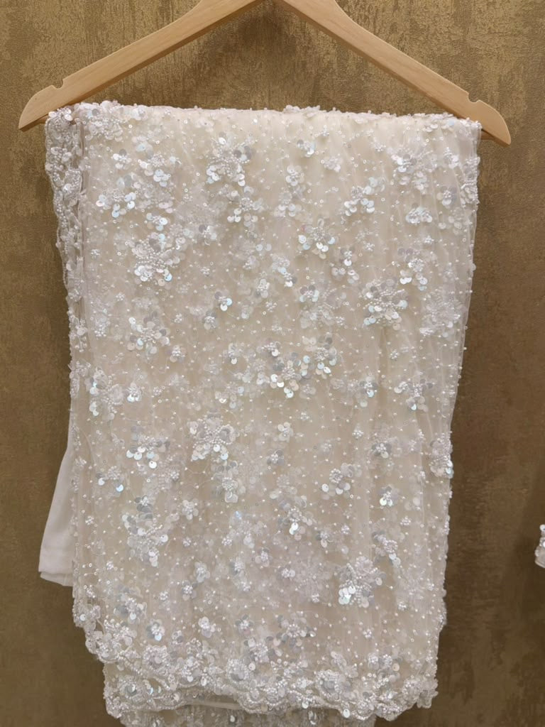 White net saree