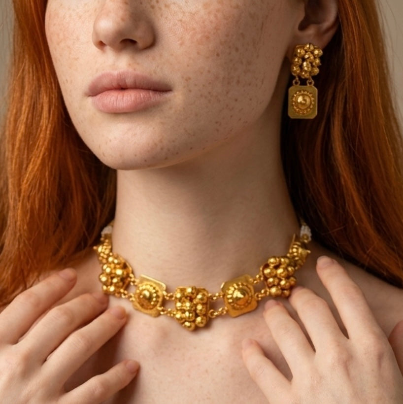 Gold finish choker set