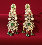 Emerald green ad earrings