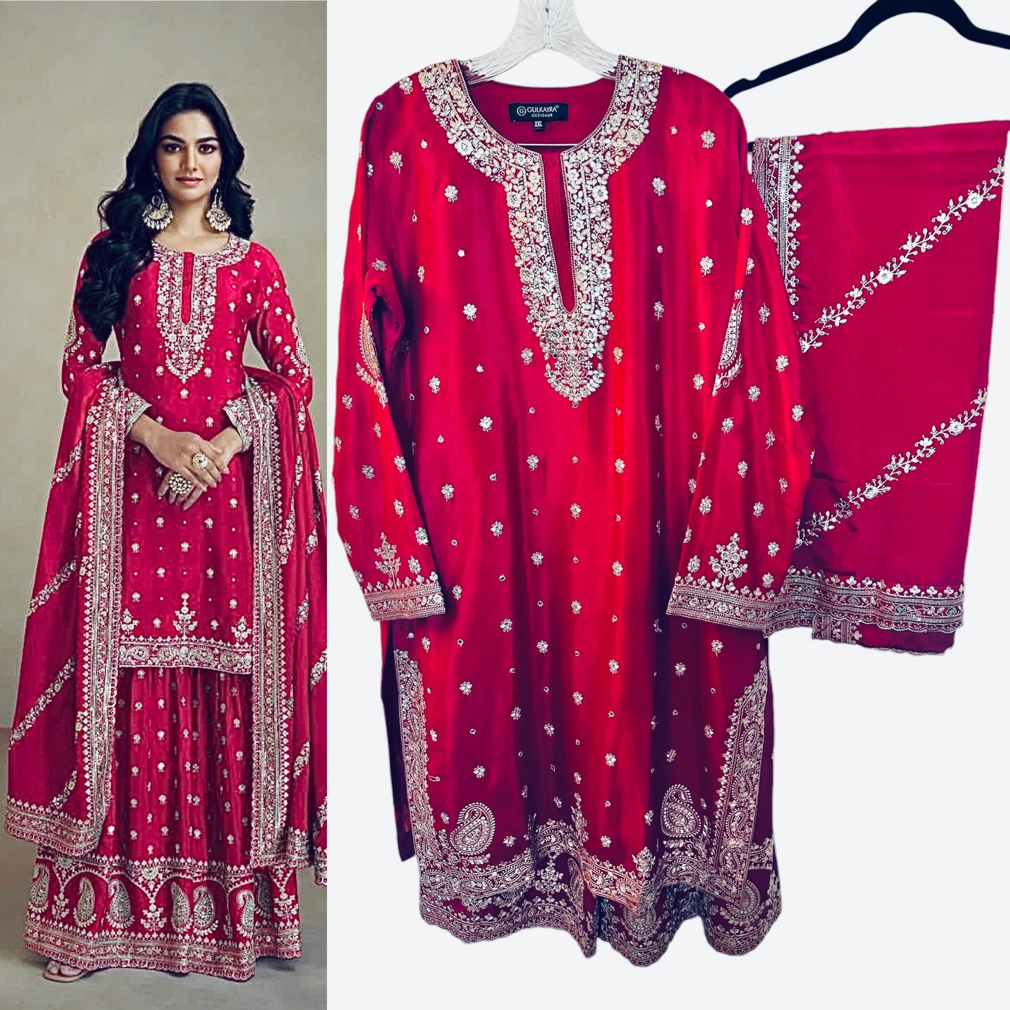 Red sharara suit