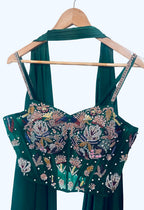 Emerald green dhoti skirt set
