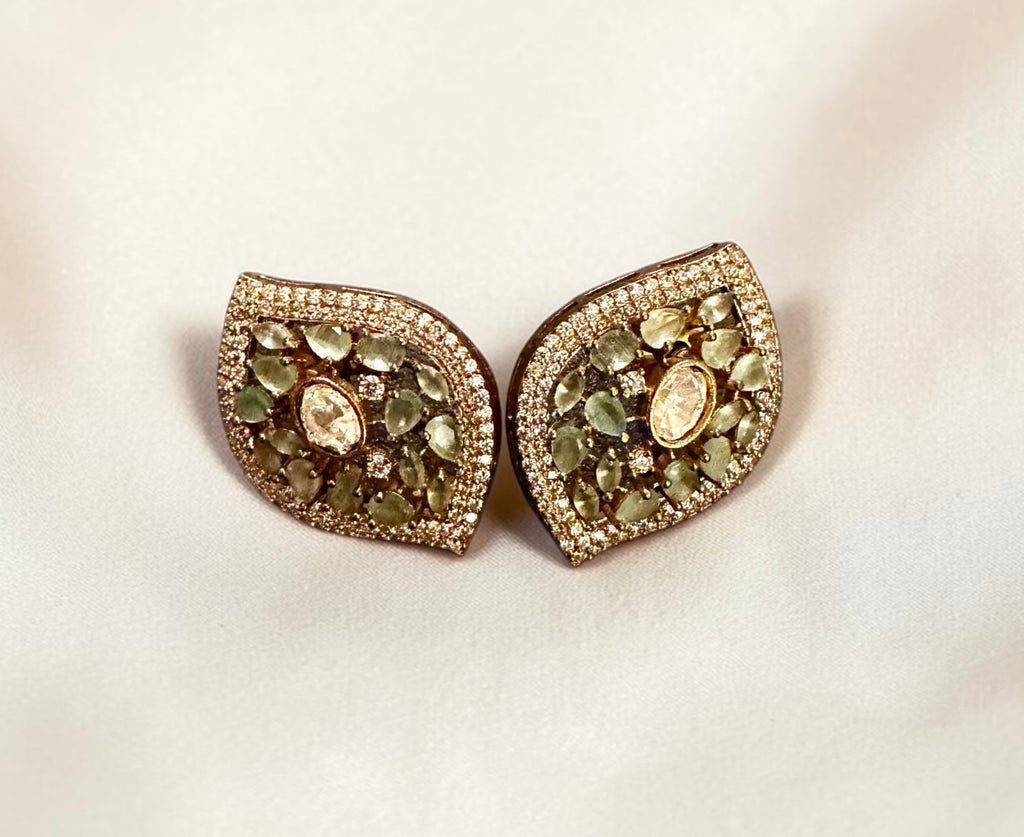 Blue stone ad earrings