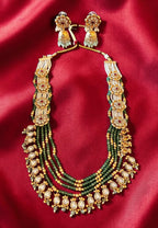 Mint green with pearls n kundan set